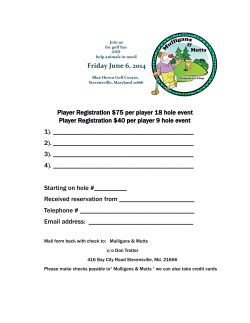 Player Registration $75 per player 18 hole event Player Registration