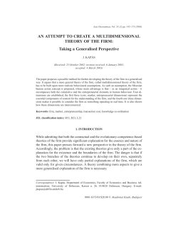 AN ATTEMPT TO CREATE A MULTIDIMENSIONAL THEORY OF