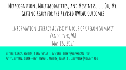 Metacognition, Multimodalities, and Messiness. . . Oh, My!