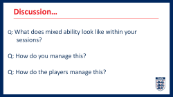 Coaching Mixed Ability Players