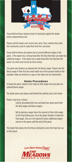 How to play Texas Hold `em Bonus