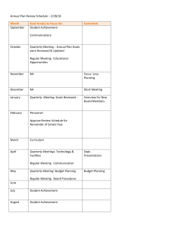 Annual Plan Review Schedule &ndash; 2/28/16 Month Goal Area(s) to