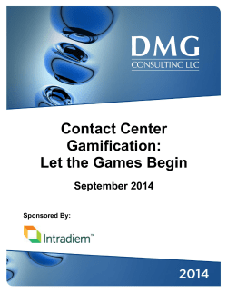 Contact Center Gamification: Let the Games Begin (Whitepaper