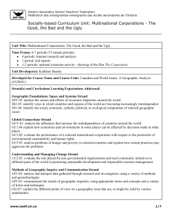 Socially-based Curriculum Unit: Multinational Corporations