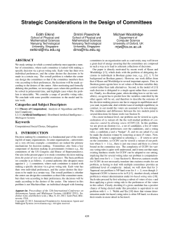 Strategic Considerations in the Design of