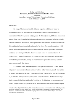 Page 1 of 26 Seeing and Believing: Perception, Belief