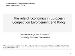 The role of Economics in European Competition Enforcement and