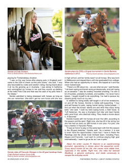 80 SIDELINES JUNE 2014 FOR HORSE PEOPLE &bull; ABOUT HORSE