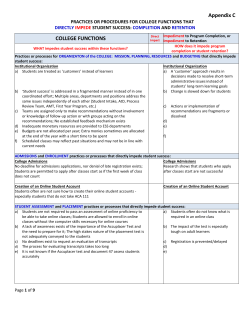 Appendix C PRACTICES OR PROCEDURES FOR COLLEGE