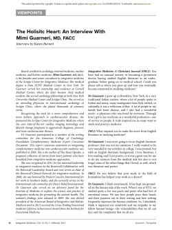 The Holisitc Heart: An Interview With Mimi Guarneri, MD, FACC