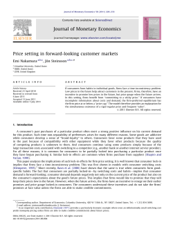 Price setting in forward-looking customer markets