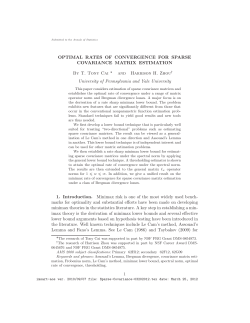 OPTIMAL RATES OF CONVERGENCE FOR SPARSE