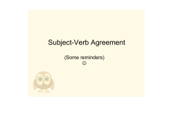 SubjectVerb Agreement - Resource Sites