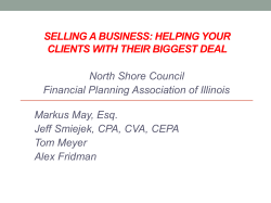 PREPARING A BUSINESS FOR SALE OR CAPITAL RAISES