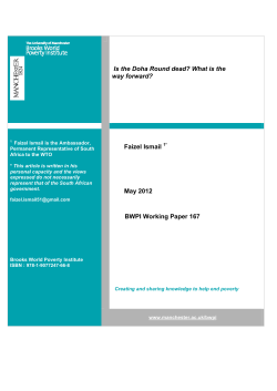 Is the Doha Round dead? What is the way forward? Faizel