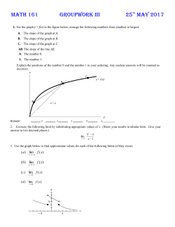 MATH 161 groupwork III 25 th May 2017
