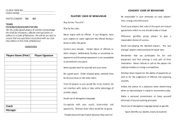 2015 WDNA Code of Behaviour - Wanneroo Districts Netball