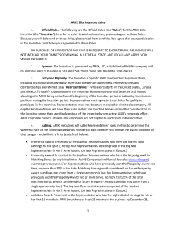 (the &ldquo;Rules&rdquo;) for the ARIIX Elite Ince