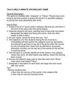 TALK A MILE A MINUTE VOCABULARY GAME