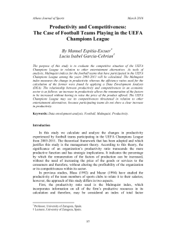 Productivity and Competitiveness: The Case of Football Teams