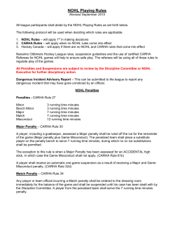 NOHL Playing Rules - Nanaimo Oldtimers Hockey League