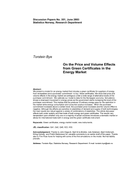 Torstein Bye On the Price and Volume Effects from Green