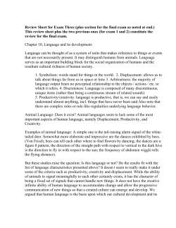 Review Sheet for Exam Three (+final)