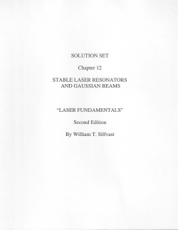 SOLUTION SET Chapter 12 STABLE LASER
