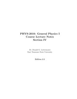 PHYS-2010: General Physics I Course Lecture Notes - Faculty