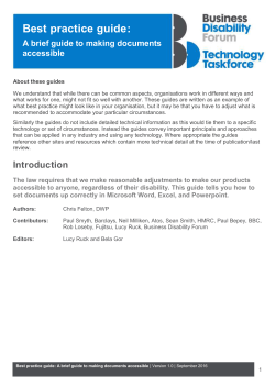 A brief guide to making documents accessible