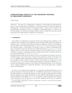 COMPUTATIONAL ASPECTS OF THE HAUSDORFF DISTANCE IN