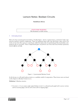 Lecture Notes: Boolean Circuits