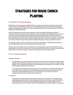Strategies for House Church Planting