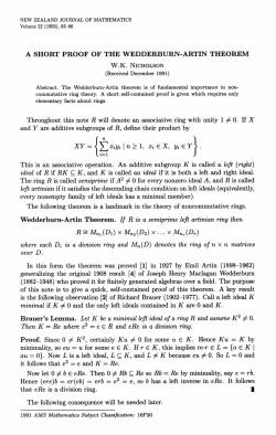 A SHORT PROOF OF THE WEDDERBURN