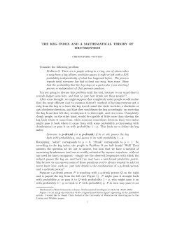 The keg index and a mathematical theory of