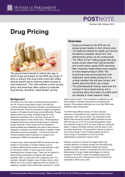 Drug Pricing - Parliament UK