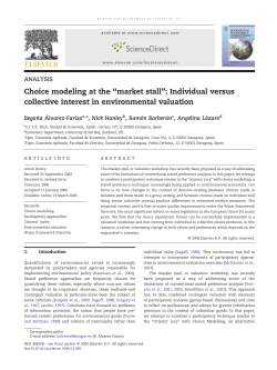 Choice modeling at the &ldquo;market stall&rdquo;: Individual versus collective