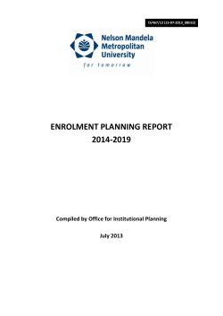 6. proposed targets to guide enrolment planning at nmmu: 2014