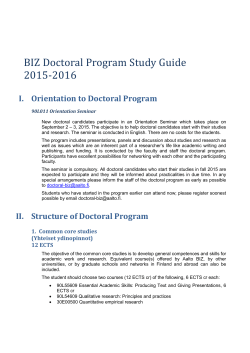 BIZ Doctoral Program Study Guide