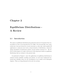Chapter 2 Equilibrium Distributions - A Review