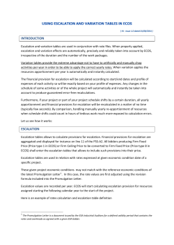introduction escalation - ESA