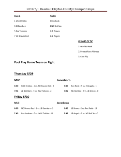 2014 7/8 Baseball Clayton County Championships Pool Play Home