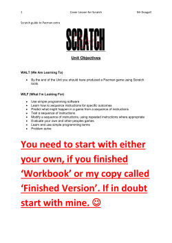 1 Cover Lesson for Scratch Mr Dougall Scratch guide to Pacman