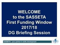 Documents required pre-implementation SASSETA