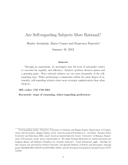 Are Self-regarding Subjects More Rational?