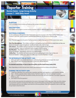 Review Game - Large Group Activity Lesson 7