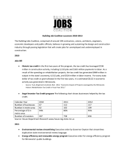 Building Job Coalition successes 2010
