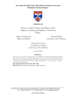 Notes on Agents` Behavioral Rules Under Adaptive Learning and