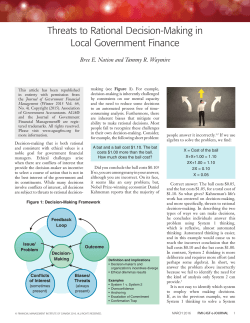 Threats to Rational Decision-Making in Local Government Finance