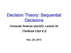 Decision Theory: Sequential Decisions